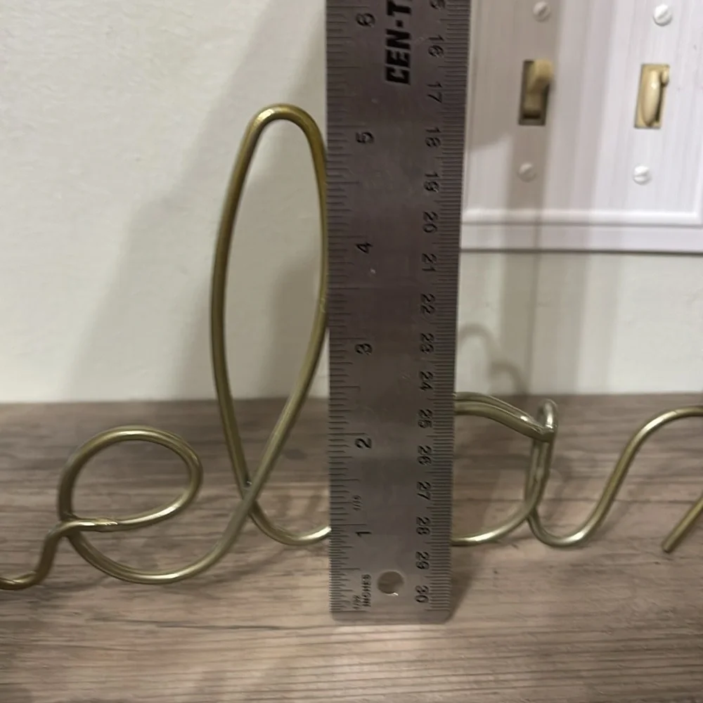 PRE OWNED Travel & Relax Gold-tone Script Art Wire Wall Decor Set of 2